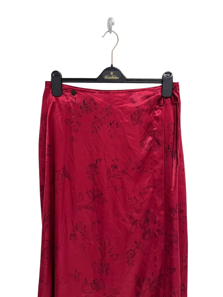 Ruff Hewn True American Wear Women's Bright Red Silky Knee Length Skirt Size 12 - Image 2 of 4