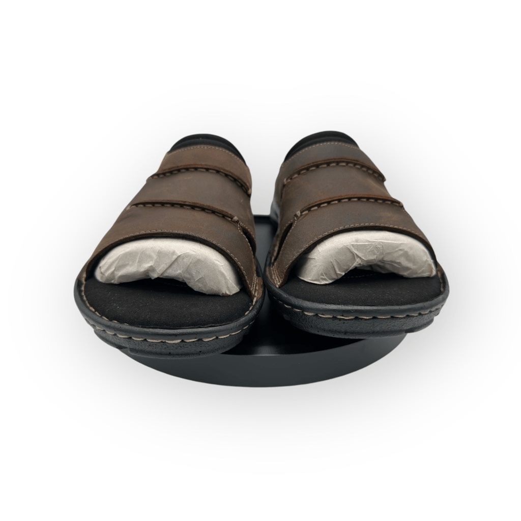 Rockport Men\'s Darwyn Sandal Brown NWOT NWOT Rockport Mens Leather Slip-On Flat Heel Darwyn Slide  main image 3