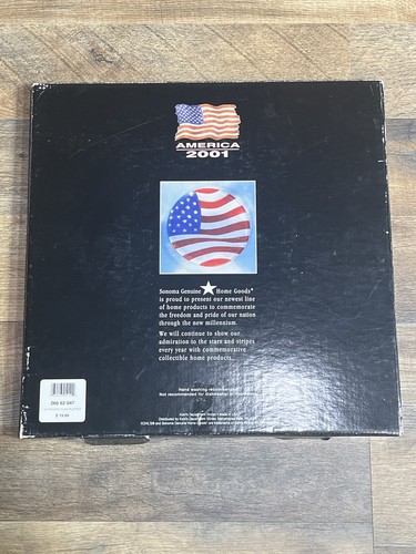 America 2001 13” Glass Hostess Platter Flag Patiotic Made in USA - Picture 7 of 7