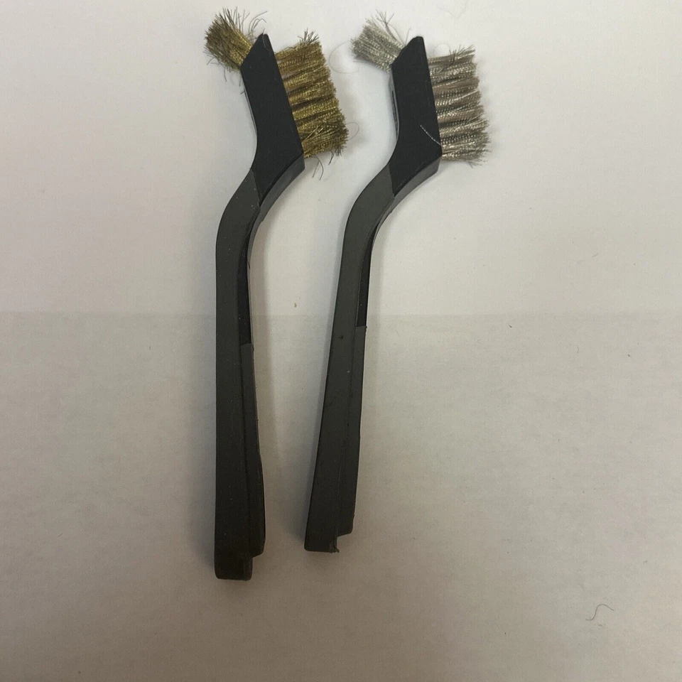2x Workforce Detailing Or Cleaning Brush Golden And Silver Metal Brushes - Image 2 of 4