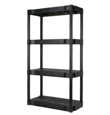 Hyper Tough Black Plastic 4-Tier 56.2" H x 30"" W x 13.8" D, 280lb Total Capacit
