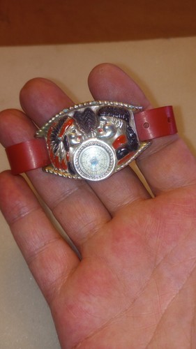 Vintage Davey Crockett Toy Compass w/ Red Wristband - Picture 8 of 10