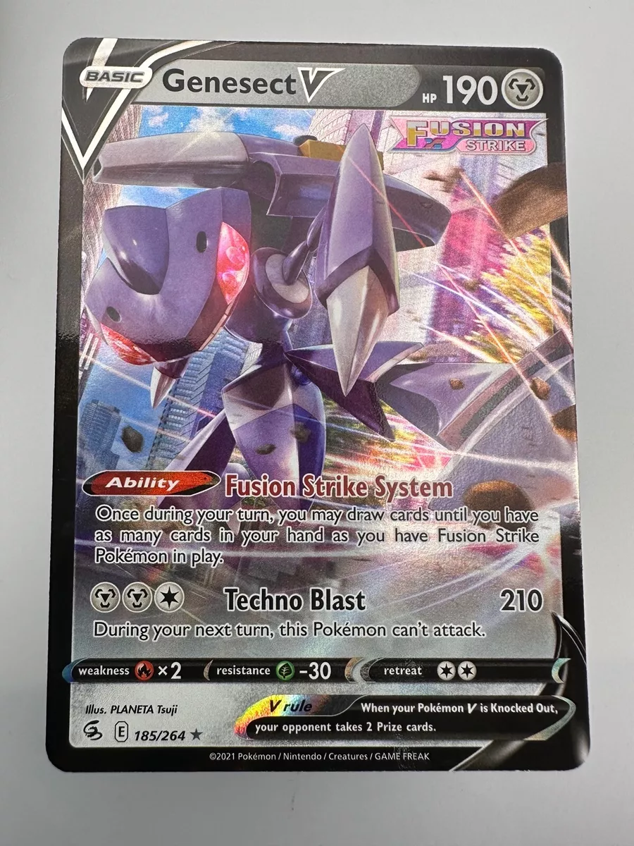 2021 Pokemon Card **Genesect V** Fusion Strike 185/264 - Holo Rare V Full  Art