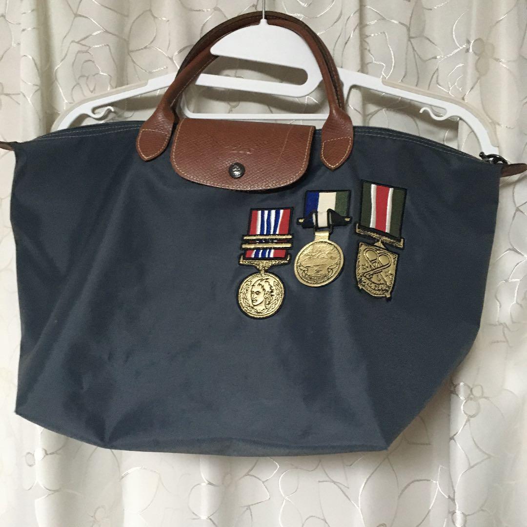 Longchamp Jeremy Scott Le Pliage Gray Nylon Leather Tote Handbag