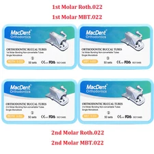 MacDent Dental Ortho 1st/2nd Molar Buccal Tubes Bondable Non-Conv Roth/MBT .022