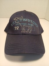 Yellowstone National Park Dad Cap 100 Cotton Navy Blue Baseball Hook  Loop