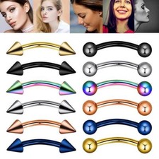 6-12PCS 16G Surgical Steel Eyebrow Studs Tragus Helix Ear Navel Belly Lip Rings