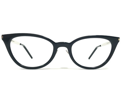 Saint Laurent Eyeglasses Frames SL264 002 Black Silver Sharp Cat Eye 49-20-145