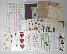 Creative Memories Vintage Wedding Hearts Ribbon Scrapbook Stickers 91 Lot DW22