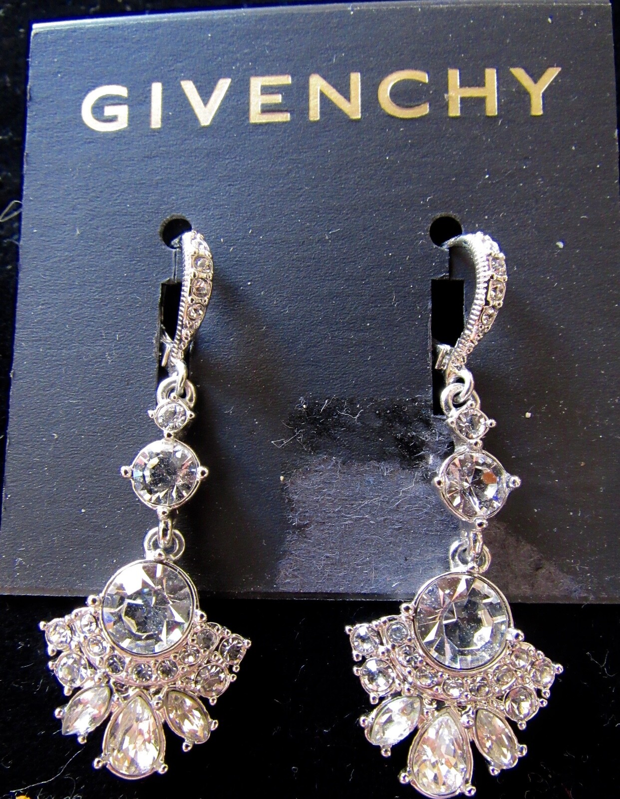 Stunning Signed GIVENCHY Rhinestone Drop/Dangle P… - image 2