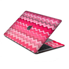 Skin Decal Wrap for MacBook Pro 13" Retina Touch, Red Pink Chevron
