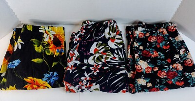 Womens Leggings Lot Of 3 Unbranded Floral Sz Small-Medium Active, Leisure Wear