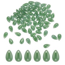 100Pcs Teardrop Crystal Glass Beads Teardrop Beads, Dark Green