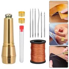 Canvas Leather Sewing Awl Needles Hand Kit 45m Nylon Thread for DIY Repair Tool