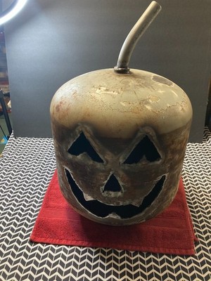 Handmade Jack o lantern metal pumpkin tank industrial steampunk
