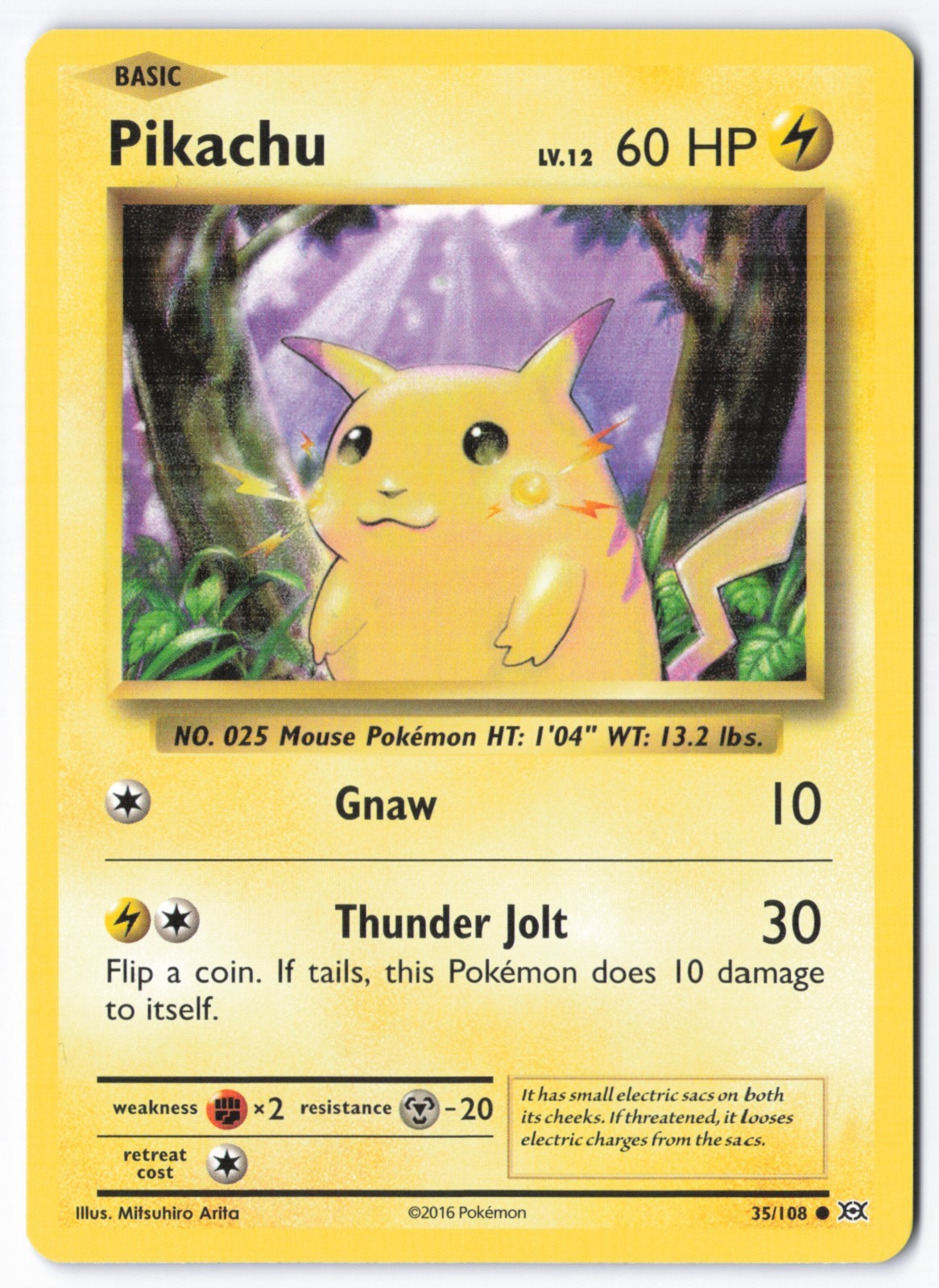 Pokémon TCG Pikachu 35/108 XY Evolutions LP