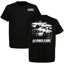 Ford Trucks 6.0 Power Stroke T-Shirt Men’s Cotton Short Sleeve Car Graphic T-Shi