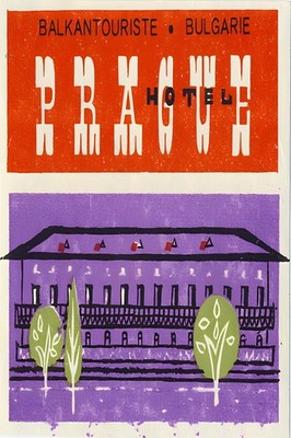   Hotel Prague Poster - 1960s Bulgaria Design   24x36  - Hi-Res  Print - 200