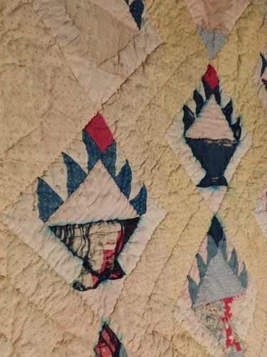 25-1053 Vintage Handarbeit handgenäht Baumwolle schwer Quilt Schneider repariert Stich - Bild 5 von 11