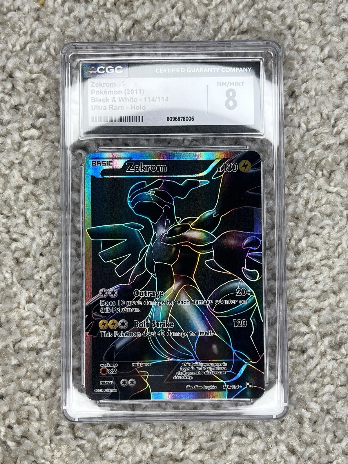Zekrom Full Art Ultra Rare CGC 8 Pokemon 2011 Black & White #114 Low POP 63!