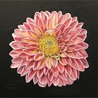 30x40 Dahlia Freehand Acrylic Painting Ready to hang — photo 1