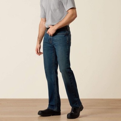 Ariat Men's Rebar M4 Relaxed DuraStretch Edge Boot Cut Jean Bodie Blue 48 x 32