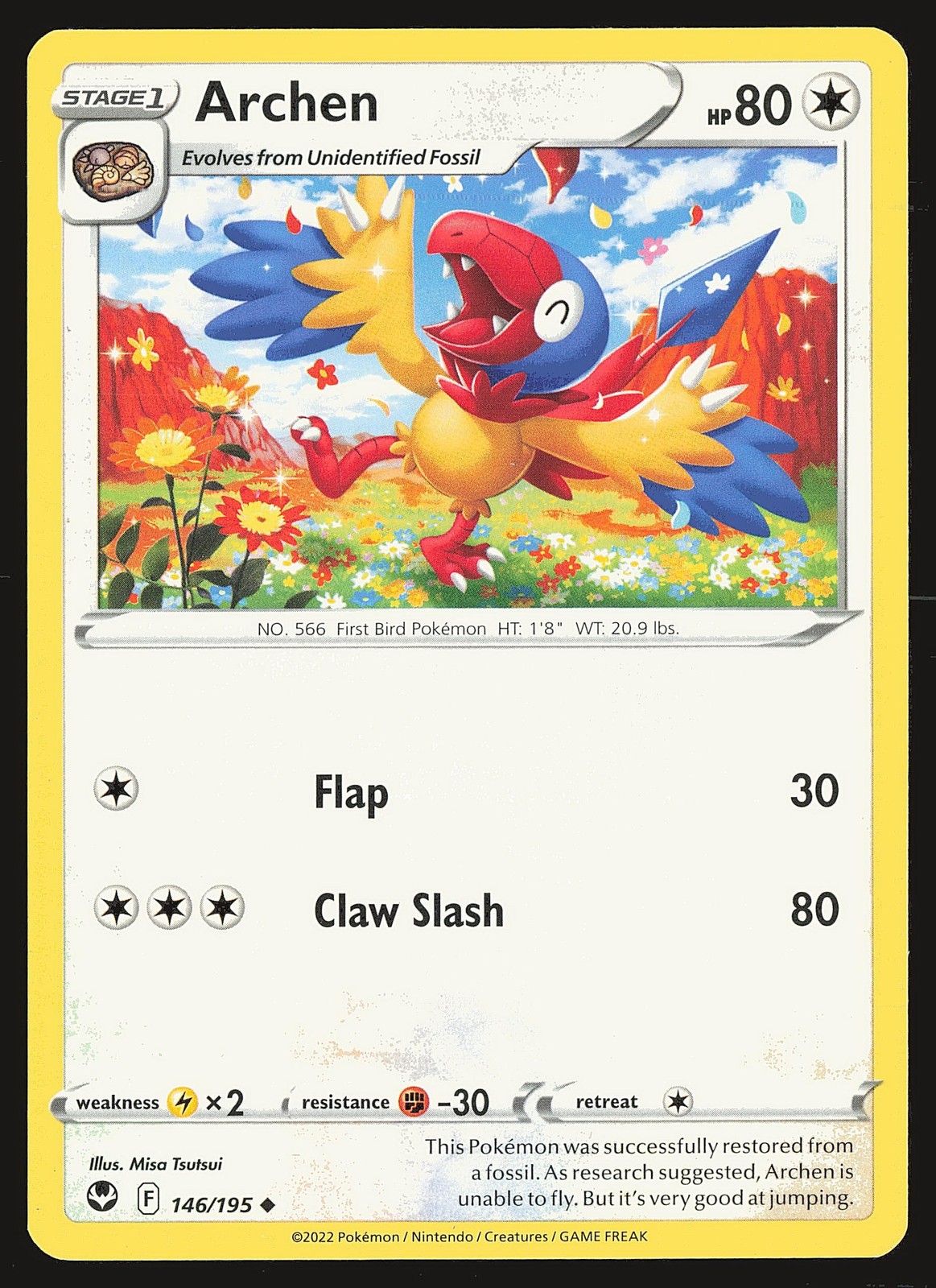 SWSH12: Silver Tempest Archen #146/195 Uncommon Pokemon Card