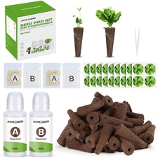 Ahopegarden 86PCS Hydroponic Pods Kit Grow Anything Herb Kits with 600ml A&B 0.26 per gallon