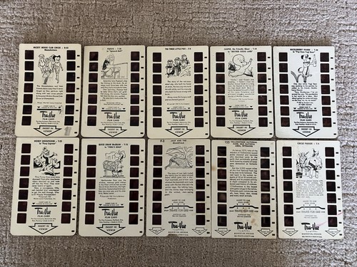 LOT OF 10 VINTAGE TRU-VUE FILM CARDS CARD COMICS POPEYE MICKEY MOUSE CLUB CIRCUS