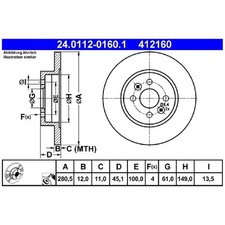 2x Bremsscheibe hinten für Renault Kangoo KC0/1 FC0/1 | 26247972