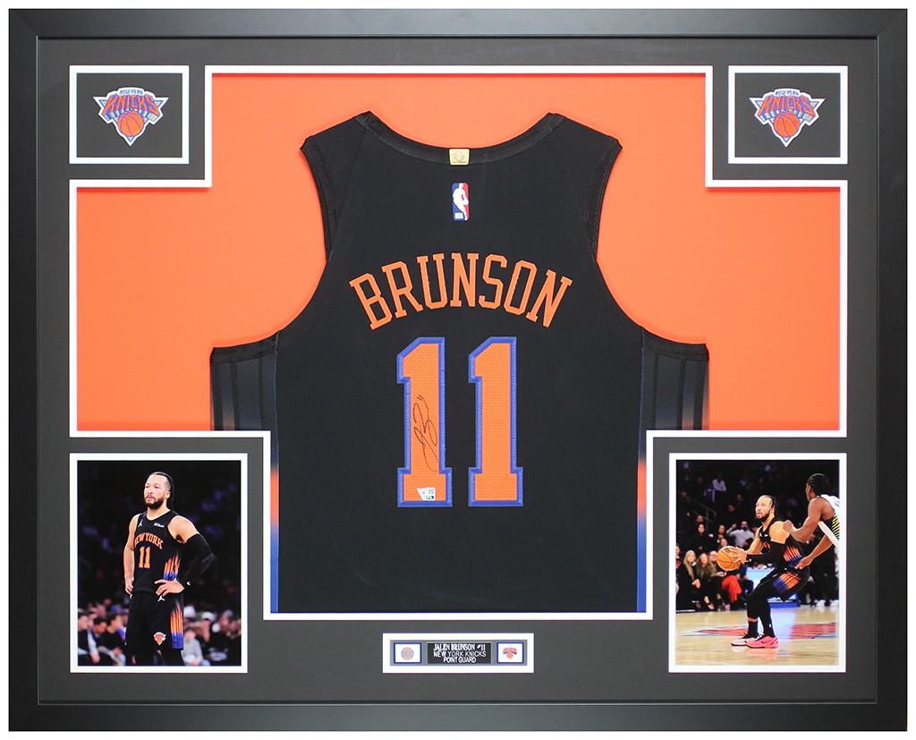 Jalen Brunson Autographed & Framed Black New York Jersey Fanatics
