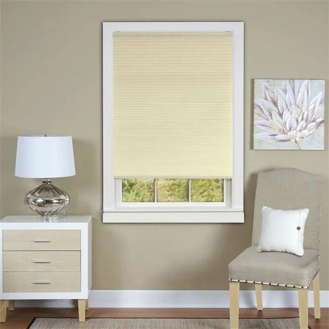 Honeycomb Cellular Alabaster Pleated Cordless Shade 23x64