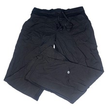 Lululemon Dance Studio Mid-Rise Cropped Pants Size 8 Black Textured Joggers