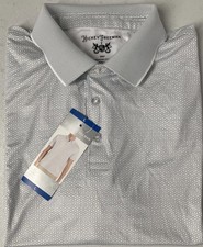 HICKEY FREEMAN Men's Short Sleeve Polo Shirt Stretch GRAY PATTERN Wicking LARGE