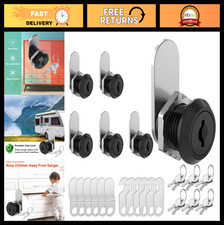 6 Pack Keyed Alike Cabinet Locks, 5/8" Cam Lock Set for Mailbox, Toolbox RV St