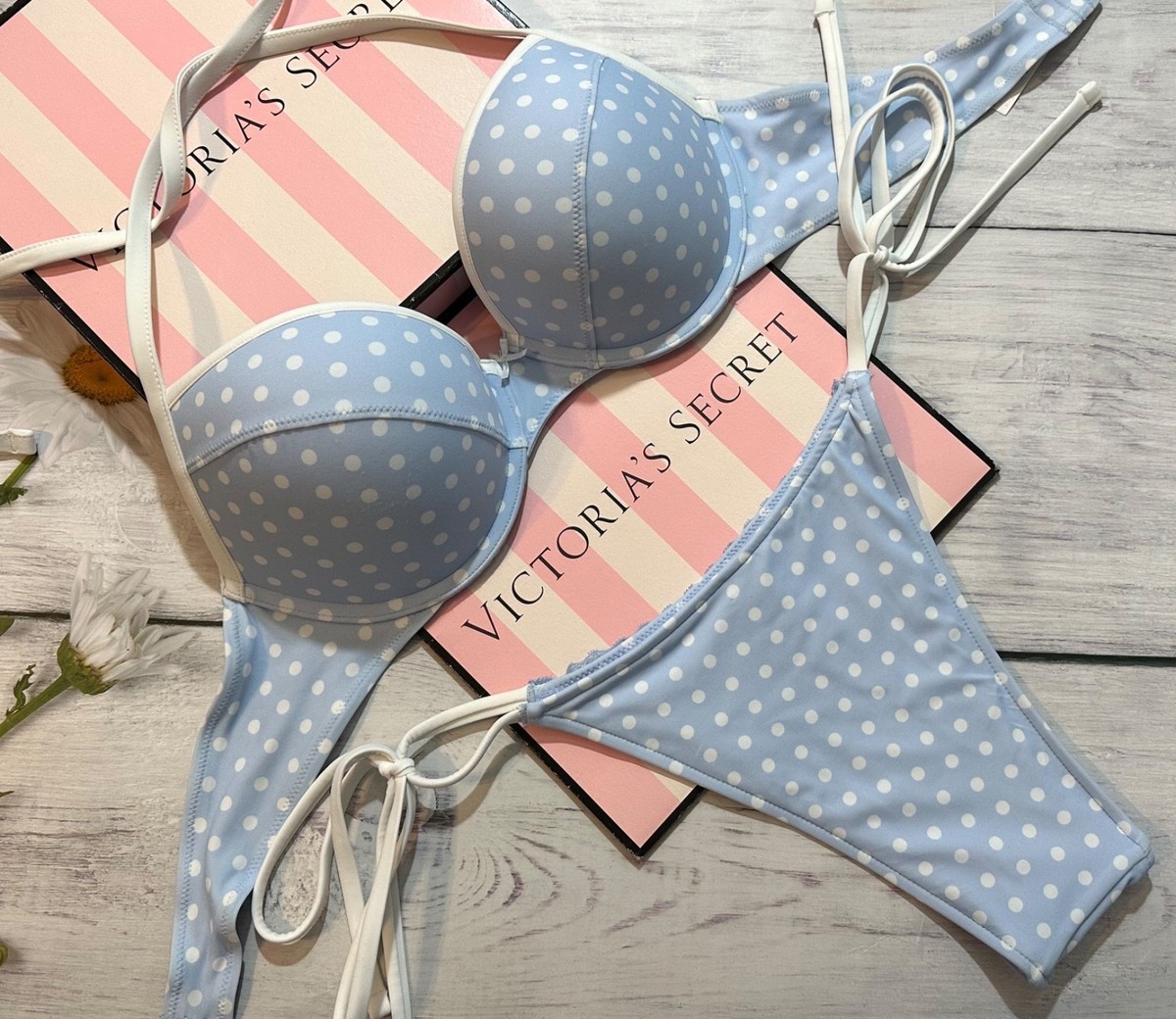 VS Pink by Frankie's Bikinis Swimsuit polka dot ADDISON PUSH-UP BIKINI Set Blue | eBay VS Pink by Frankie's Bikinis Swimsuit polka dot ADDISON PUSH-UP BIKINI Set Blue | eBay