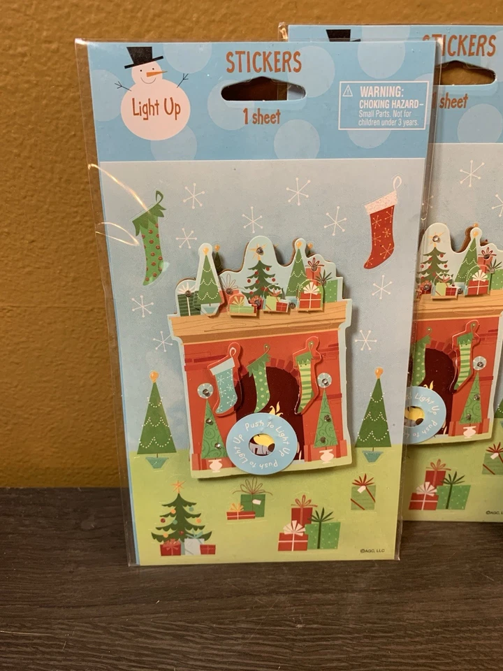 批量 圣诞照明 壁炉和泡沫 雪人贴纸 4 张 美国问候 — 第 4/4 张图片