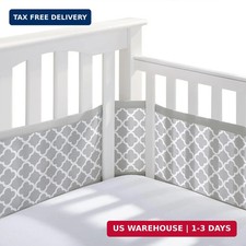 BreathableBaby Breathable Mesh Liner for Full-Size Cribs, Classic 3mm Mesh, Gray