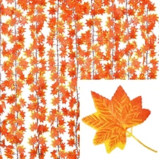 50/1String Artificial Maple Leaves Vine Hanging Garland DIY Maple Leaf Fake Plan