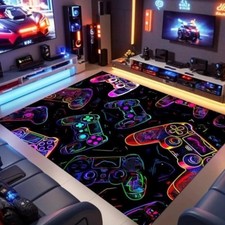 Gaming Area Rugs, Gaming Rug Room Decor for Game Players, Video Gaming Rugs f...