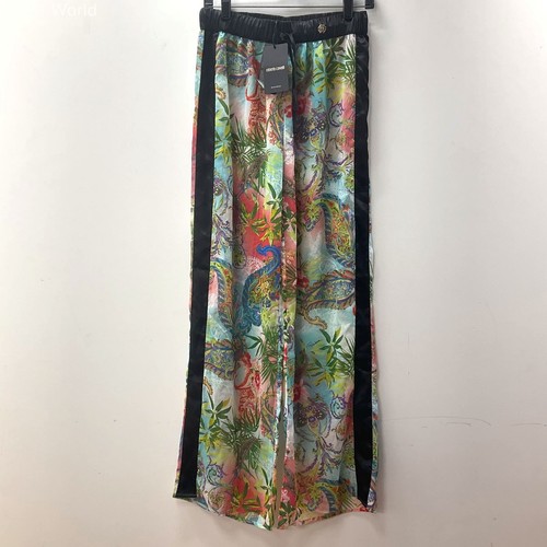 Roberto Cavalli Beachwear Women's Multicolor Sheer Palazzo Pants Size L NWT