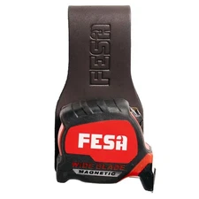 Leather Tape Measure Holder for Tool Belt with Steel Clip Heavy Duty Rivets