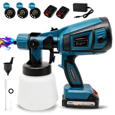 High Pressure Cordless Paint Sprayer With 2 Battery Electric Spray Gun DIY Works