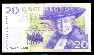 Geldschein Schweden 20 Kronor Selma Lagerlöf Bedarfserhaltung