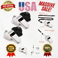 Super Loud Stainless Steel Whistle with Lanyard - Perfect for Coaches & Referees