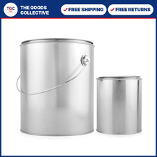 1 Gallon  1 Quart Empty Paint Cans Combo - Unlined Metal Containers w/Lids
