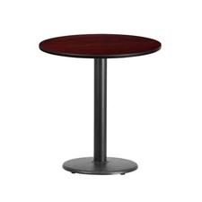 Pemberly Row 24" Round Restaurant Dining Table in Black Mahogany