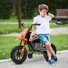 12V Kids Motorcycle W/ Twist Grip Throttle, Rear Suspension, Orange