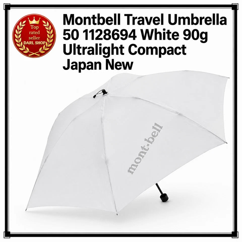 Parapluie de voyage Montbell 50 1128694 blanc 90 g ultraléger compact Japon... - Photo 1/1