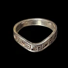 Vintage MCM Southwest Tribal Design 925 Sterling Silver V-Shape Ring Sz 8.5 4g